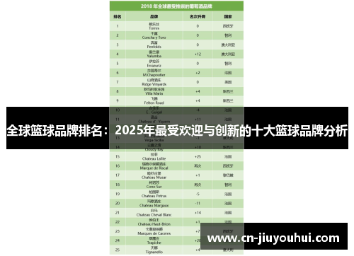 全球篮球品牌排名：2025年最受欢迎与创新的十大篮球品牌分析